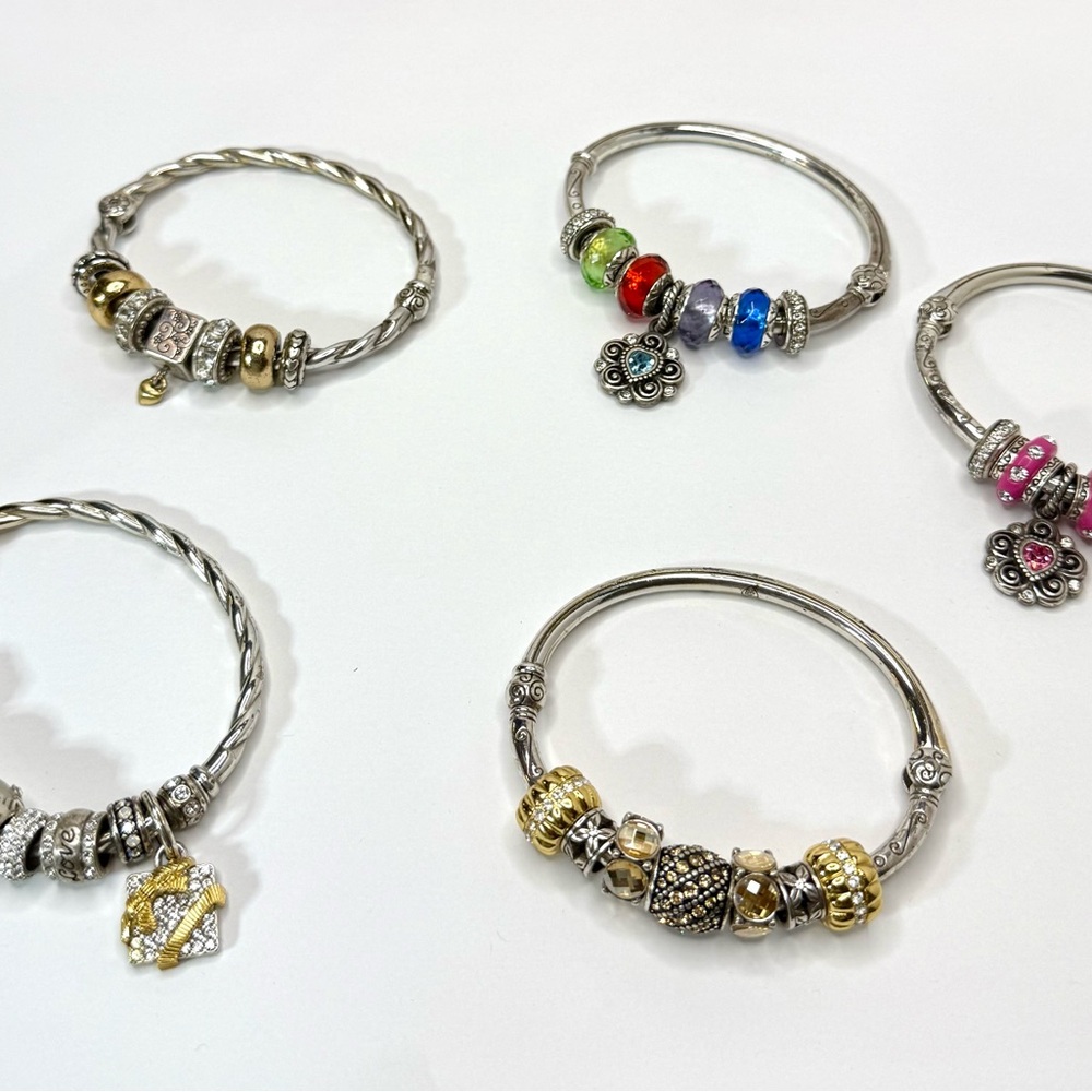 Brighton Elegant Silver and Gold Charm Bracelets Set